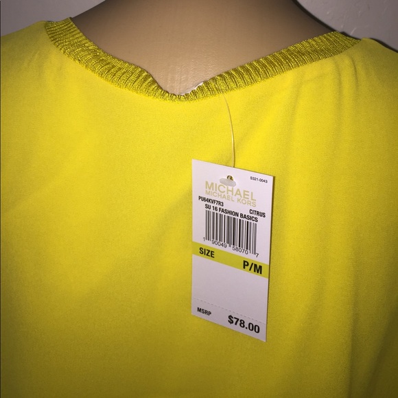 COPY - MICHAEL Michael Kors Rib V-Neck Georgette … - Picture 6 of 8